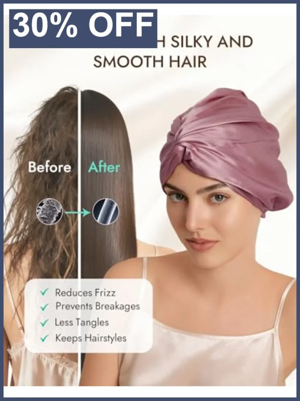 22 Momme 100% Mulberry Silk Bonnet for Sleeping, Adjustable Hair Cap